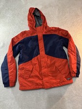 Lands' End Boys Youth Waterproof Fleece Lined Jacket Large 14 16 Hooded Blue