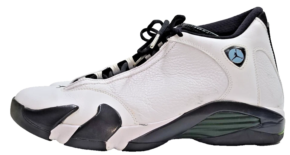 Talla 12 - Zapatilla deportiva Air Jordan 14 Retro 2016 verde oxidado 487471-106 blanca negra Foto 2 de 4
