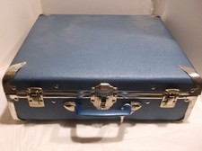 Vintage Blue Hard Case Roller Derby Skates with Key