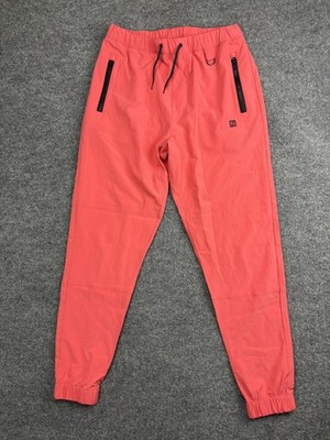 Flag Nor Fail Jogger Pants Mens Small 30x29 Pink Lightweight Zip Pockets