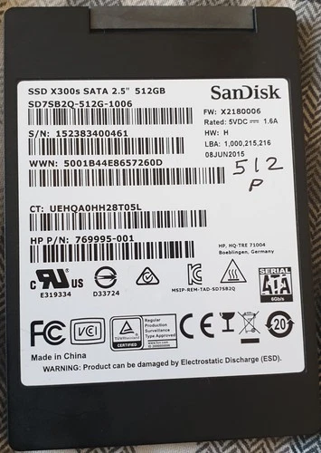 SANDISK 512 GB SSD 2.5 WITH PREE installedWIN 11 PRO 64 FOR OLD /NEW LAPTOP/PCs 