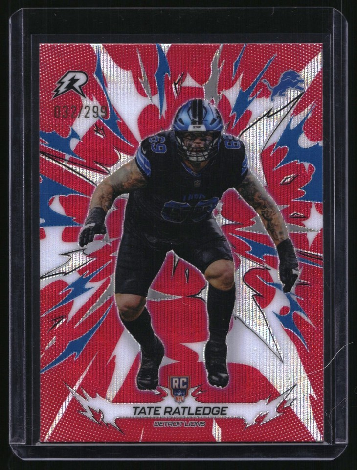 2025 Topps Resurgence #131 Tate Ratledge Magenta Surge Resurgence #131 Tate Ratledge RC Magenta Surge 032/299 Lions