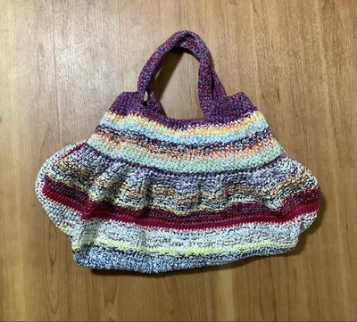DANIELA GREGIS Cotton Knitted Bag Purple Multicolor Unused | eBay