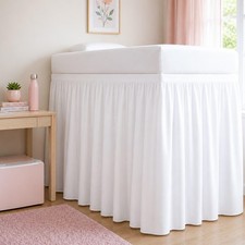 Twin XL 34 Inch Drop Extended Dorm Room Bed Skirt,100 Microfiber College Bed...