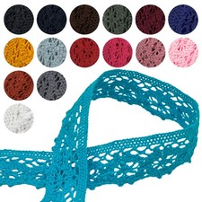 Baumwoll-Spitze 3m x 30mm Klöppelspitze Häkelborte Spitzenband Zierband Farbwahl