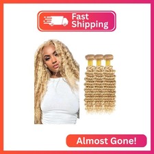 P27613 Bundles Human Hair Blonde Deep Wave Bundles 12 14 16 Inch Unprocessed Vir