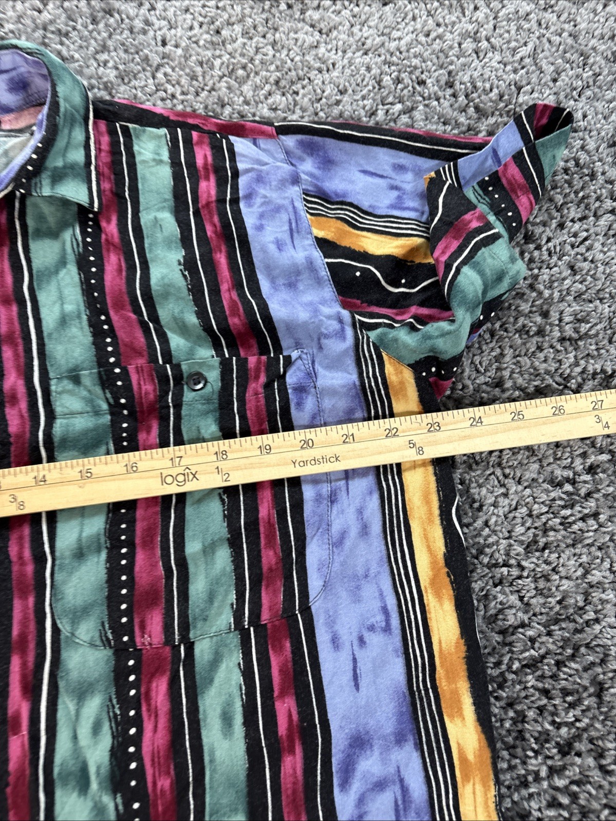 Camicia vintage da uomo a fila da uomo grande club multicolore righe vortice anni 90