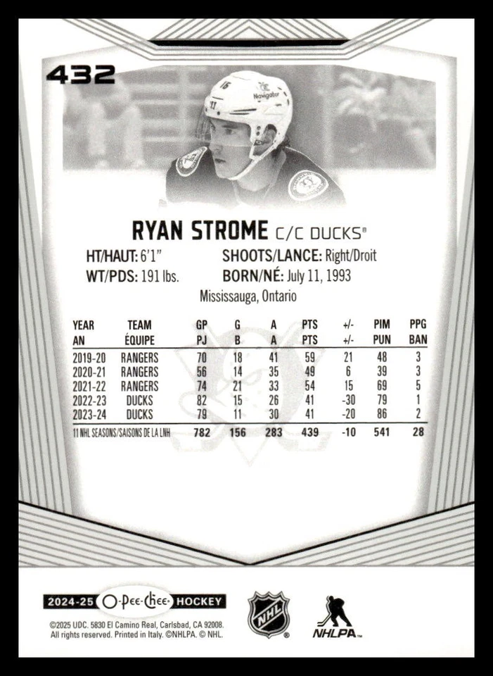 2024-25 O-Pee-Chee - Ryan Strome #432 - Image 2 of 2