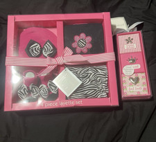First Impressions Pink and black zebra print baby girl layette set 0-6 months