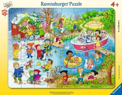 Ravensburger 12004043 Die Jahreszeiten am See - Rahmenpuzzle 4+ Jahre 40 Teile