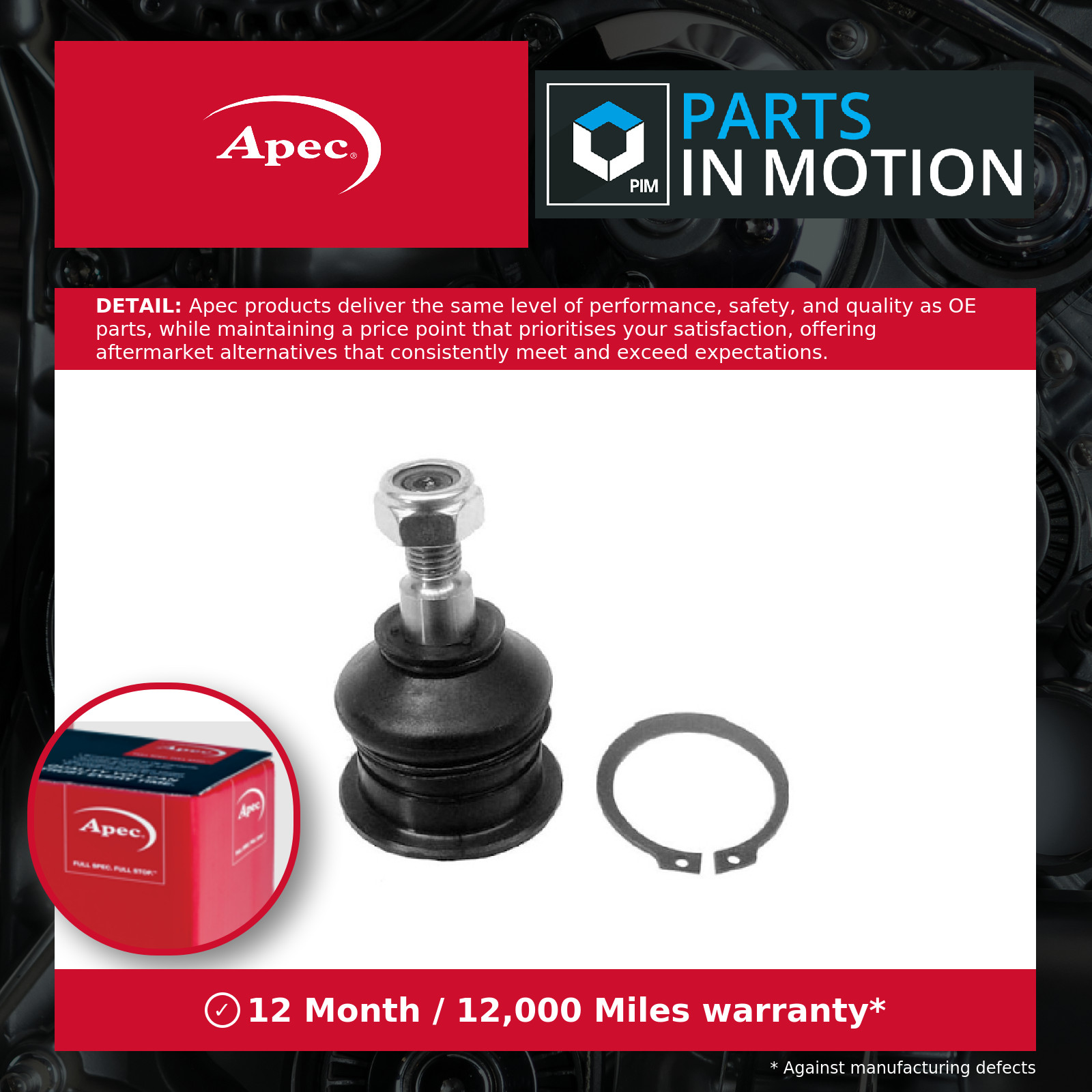 Ball Joint fits HONDA ACCORD CU2, CW2 2.4 Upper 2008 on K24Z3 Suspension Apec - Image 4