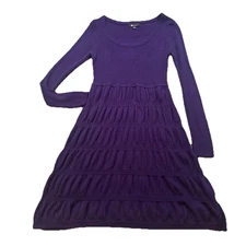 AB Studio Women’s Eggplant Purple Soft Knit  Sweater Dress Corporate Girlie Med