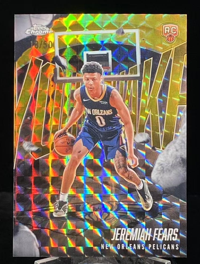 2025-26 Topps Chrome Jeremiah Fears RC Rookie Youthquake Gold Geometric /50