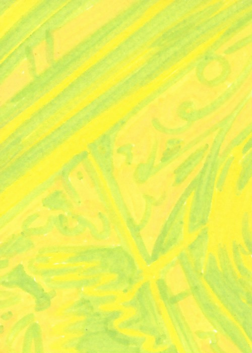 "Flora in Yellow 1" REASOR ACEO ATC CARD Original Abstract Painting 2.5x3.5