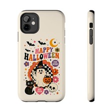 Happy Halloween Ghost Black Cat Skull Cute Design Kids October Phone Case Cover