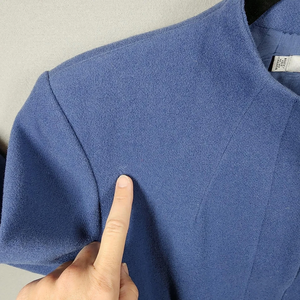 Chaqueta Blazer Studio Jax Mezcla Lana Cachemira Mujer Medio Azul Cuello Mandarín Foto 4 de 4