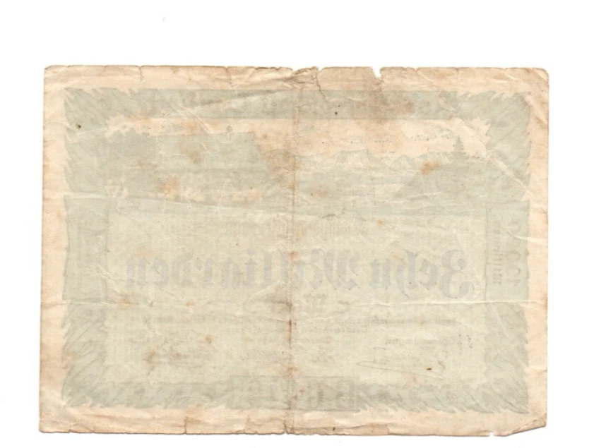 10 000 000 000 MARK VG EMERGENCY BANKNOTE FROM GERMANY/LEUTKIRCH 1923 - Image 2 of 2