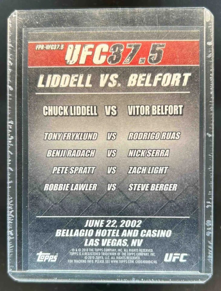 2010 Topps UFC Main Event Chuck Liddell Vitor Belfort Fight Poster #FPR-UFC37.5 - Image 2 of 2