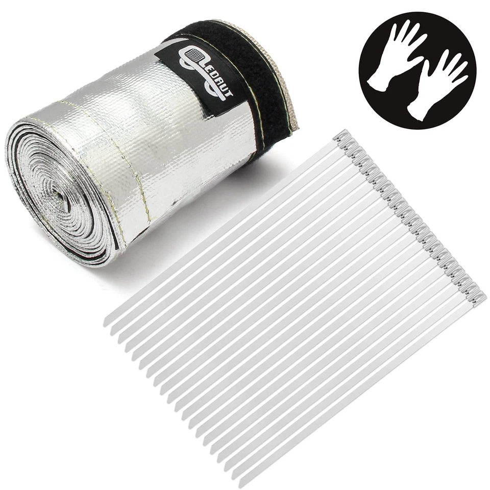 Capa protetora térmica aluminizada 1-1/4" I.D. Abraçadeiras x 10 pés + 20 - Imagem 2 de 4