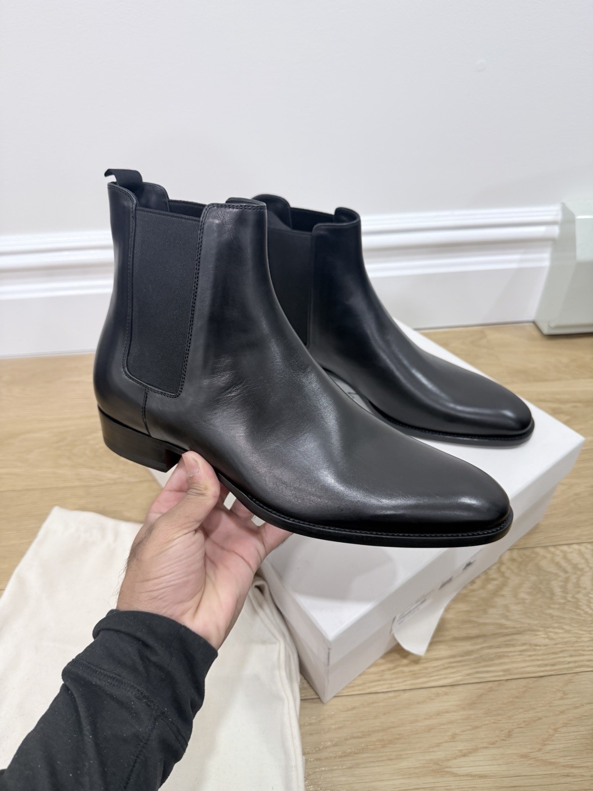 Saint Laurent Chelsea Boots Sz 42 / US 9 Leather Harness Wyatt Hedi Slimane