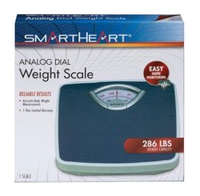 SmartHeart Analog Dial Bathroom Floor Scale 286 lb Capacity Accurate Easy-2-Read