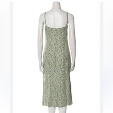 REFORMATION Green Floral Sleeveless Midi Dress Size 2