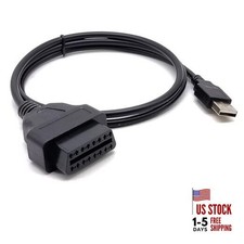 OBD Extension Cable OBD2 to USB Cable USB Type A Male to OBD Female Cable 12V