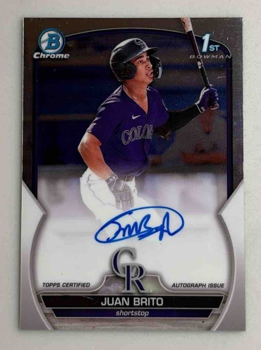 Juan Brito 2023 Bowman Chrome Auto #CPA-JBO 1st Prospect Cleveland Guardians