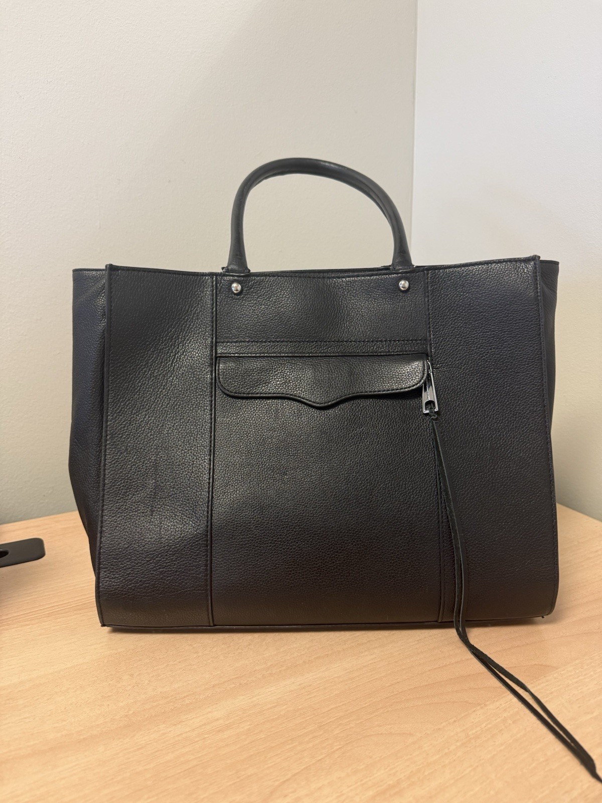 Rebecca Minkoff Black Tote MAB Medium Saffiano Leather Tote