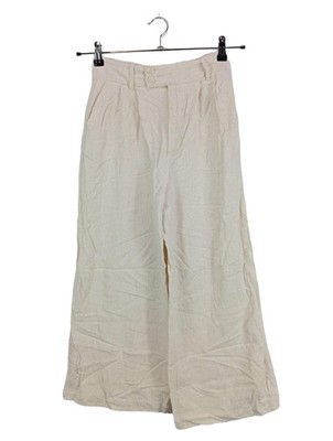 STRADIVARIUS Stoffhose Damen Hose Gr. DE 36 creme Casual-Look