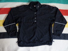 VTG 90s Nike White Tag Black Logo Mini Swoosh Check 1/2 Zip Windbreaker Jacket S
