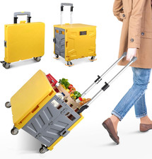 Einkaufstrolley Klappbar, Transport Trolley, Bis 50 Kg, 50 L Kiste, Einkaufskorb