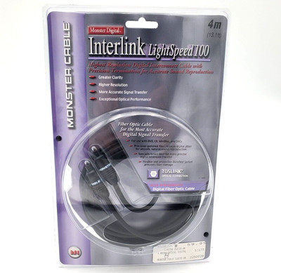 Monster Cable Interlink Lightspeed 100 4 meter/13.1 ft Optical Digital New