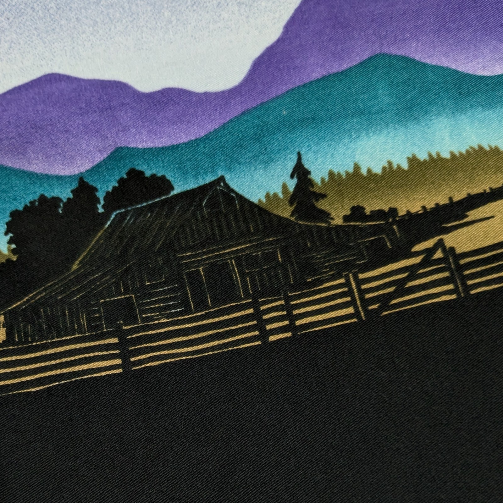 Vintage 90s Womens Roper Western Shirt Black Purple Colorful Rockabilly Cowgirl