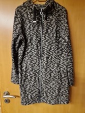 ⭐️Regatta Damenjacke Longjacke Wolle Plüsch Kapuze schwarzweiß Gr. M/40
