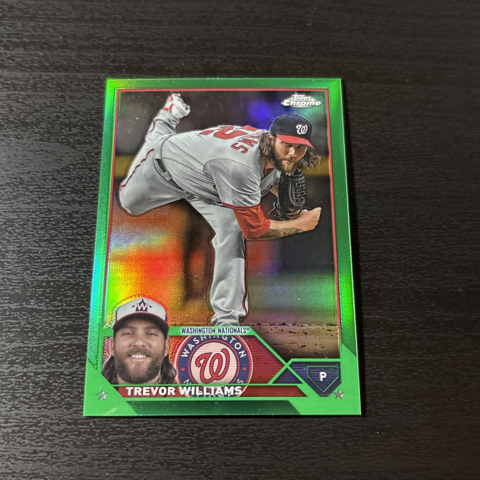 Trevor Williams 2023 Topps Chrome Update Green Refractor #/99 Nationals