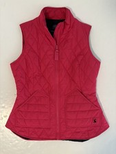 Joules Pink Puffer Vest Womens 8 Full Zip Quilted Sleeveless Jacket Pockets