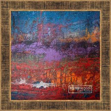 Square Sculpted Black Picture Frame - UV Acrylic, Backing, Hanging Hardware