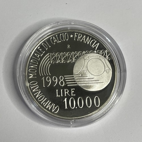 Italia 10000 Lire 1998 Mondiali di Calcio Francia ‘98 Argento Proof. - Foto 2 di 5