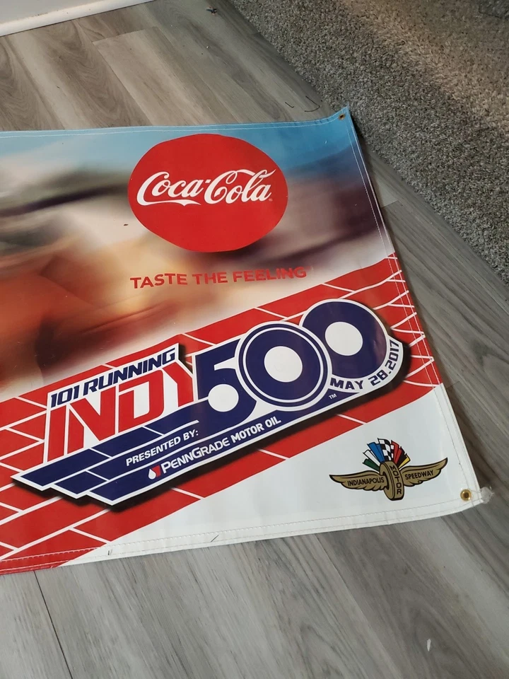 c.2017 Indy 500 Banner Sign Indianapolis Motor Speedway Coca Cola Coke RARE! IMS - Image 2 of 4