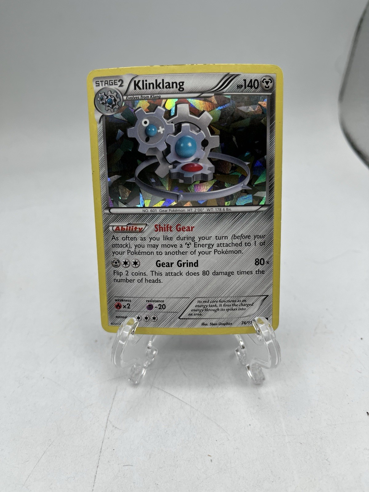 Klinklang 76/114 Holo Rare Black & White Base Pokémon Card