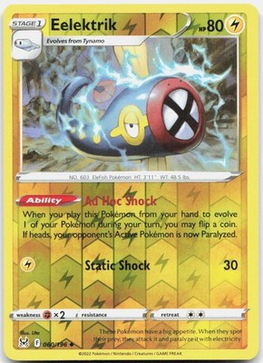 Eelektrik 060/196 Uncommon Lost Origin Pokemon Reverse Holo NM/LP