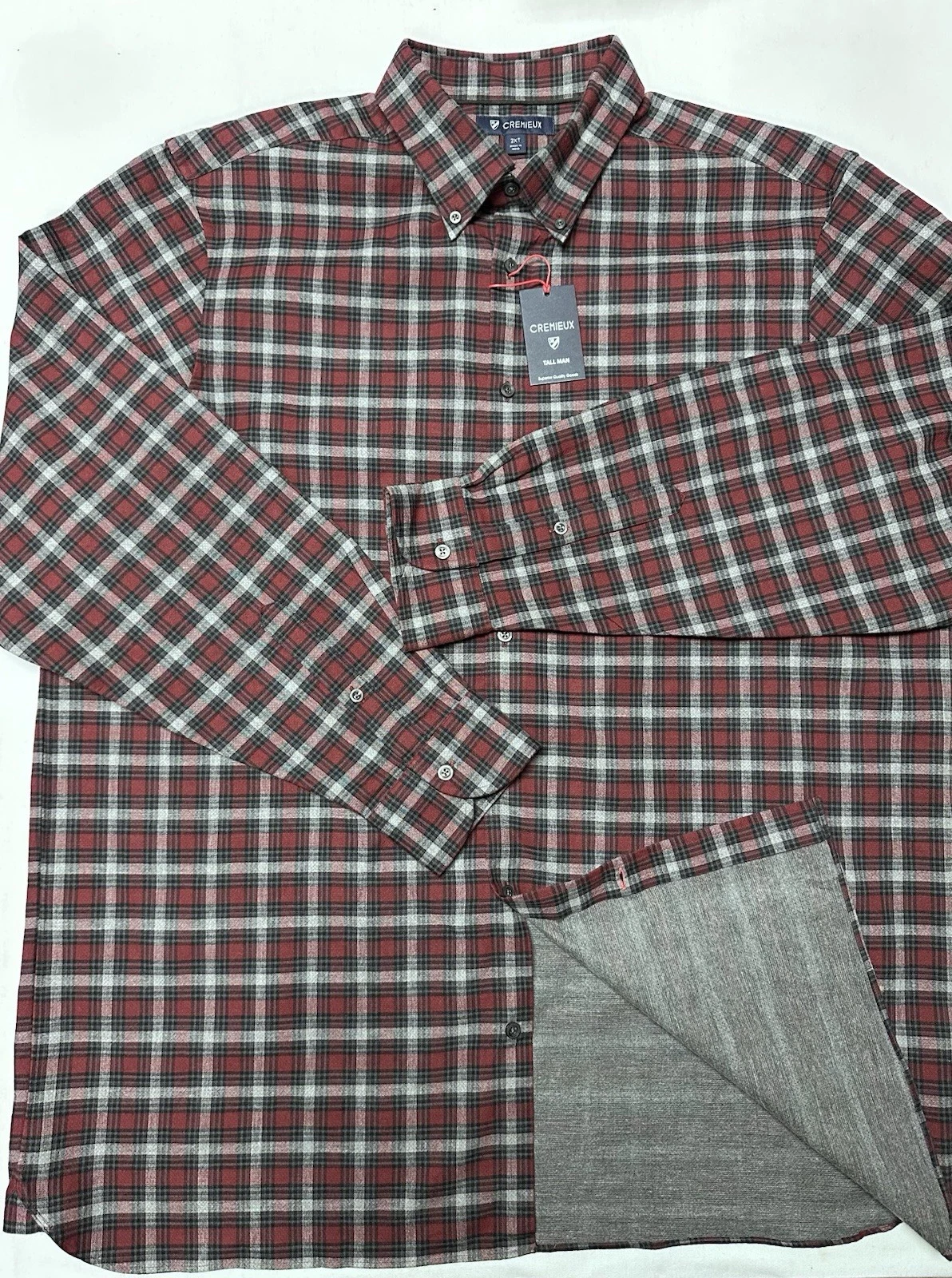 Cremieux Men Shirt Overshirt Button 3XB Chore Work Cotton Long Sleeve Plaid $99