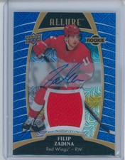 2019-20 UD Allure Filip Zadina Blue Line Auto Jersey 67/99 Rookie #81