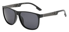 Polarized Designer Look Mens Gloss Black Sunglasses Gunmetal Accent Gray Lens