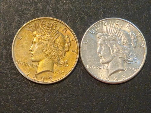 1923 and 1926-S Peace Silver Dollar Very fine condition