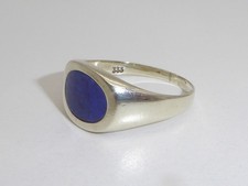 8K Gold Ring 333 Weißgold Lapis Lazuli 3,36 g Goldring RG 55 - 17,5 mm 9468