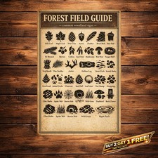 Vintage Cabin Tracks Metal Tin Sign Retro Lodge Forest Home Wall Art 8x12