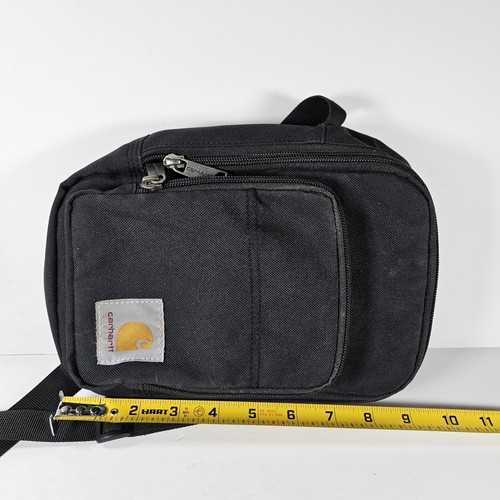 Borsa Carhartt a tracolla con zip nera 9x6 con tasche e scomparti - Foto 10 di 12
