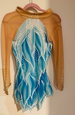girls figure skating dress blue size 6-7
